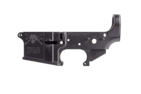 Sons of Liberty Gun Works Angry Patriot stripped AR15 lower features a high-quality Type 3 Class 2 hardcoat anodized finish